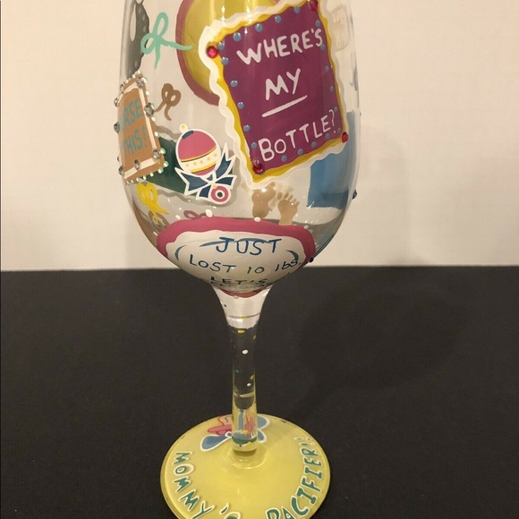 Hand painted wine glass - Picture 2 of 2